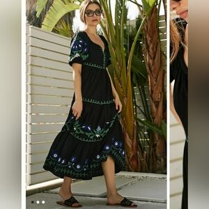 Anthropologie Roller Rabbit Lavandou Zara Maxi Dress In Nicolor Size Small